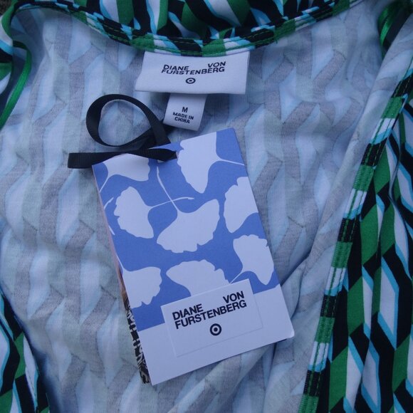 NEW Diane Von Furstenberg X Target Midi Arrow Geo Green Wrap Dress MEDIUM $50 - Picture 5 of 7